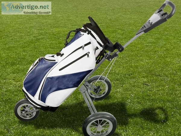 Free Shipping 3-Wheel Folding Golf Push Cart Trolley metaoutdoor