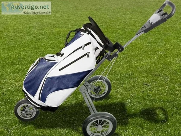 Free Shipping 3-Wheel Folding Golf Push Cart Trolley metaoutdoor