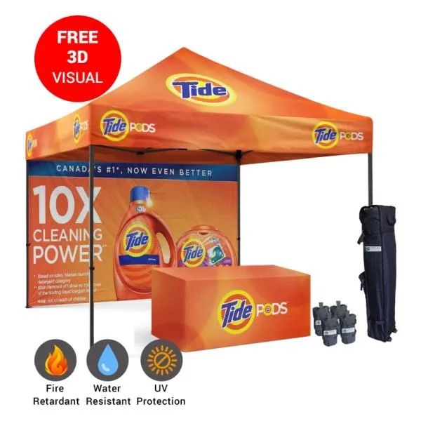 10x10 Canopy Tent and Pop Up Tent With Full Color Graphics - Ten