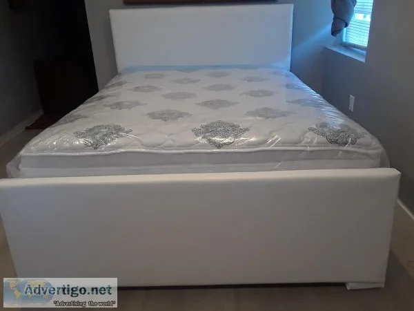 Queen Bed in black or White just S270 Including Boxspring plus f
