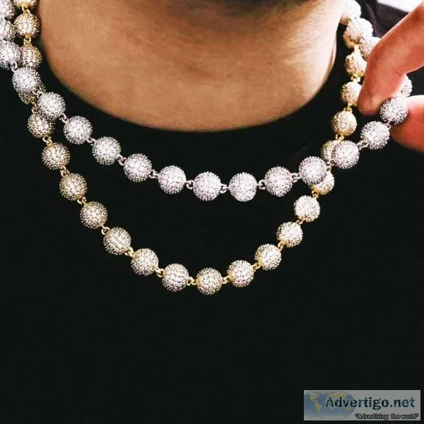 10mm 18k Gold Plated Round Bead Necklace