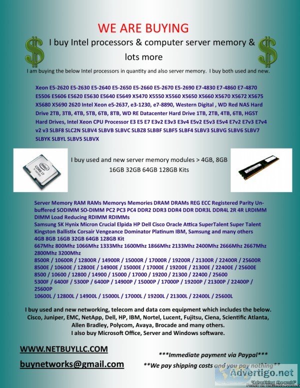 -WANTED TO BUY- We BUY from all over the USA Canada and most of 