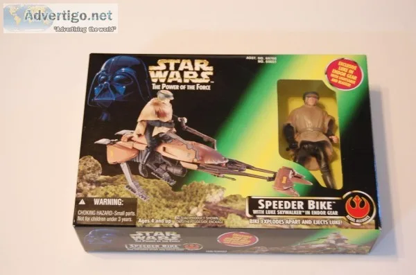 Star Wars Power of The Force Speeder Bike wLuke Skywalker in End