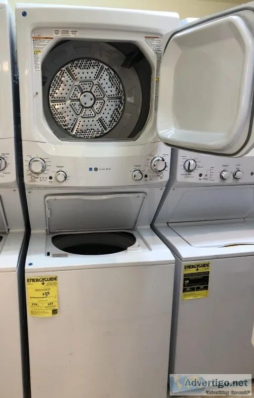 Ge 27&rdquo Stackable Washer and Dryer Electric 2021 like new