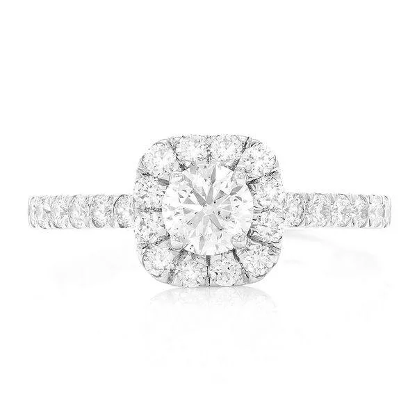 Square Halo Engagement Ring 18K 1.00ctw