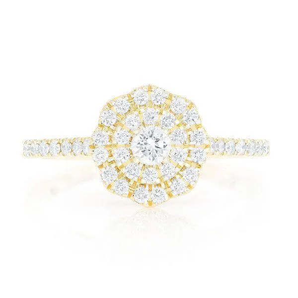 Single Band Flower Engagement Ring 14k 0.50ctw