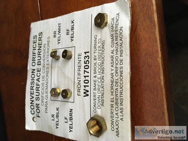 conversion orifices for surface burners W10170531 (6 pieces)