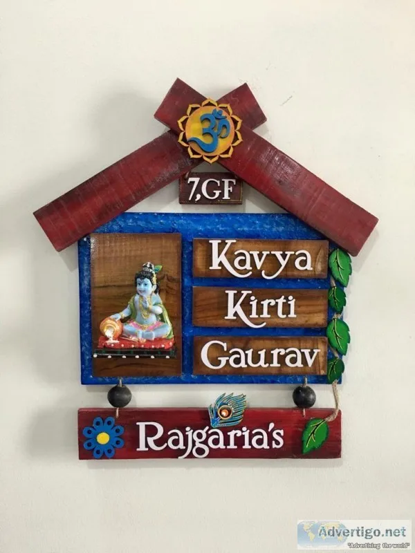 Unique handmade wooden house nameplates​