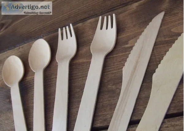 Perfect Stix Green Cutlery 100ct Wooden Disposable Cutlery Kit o