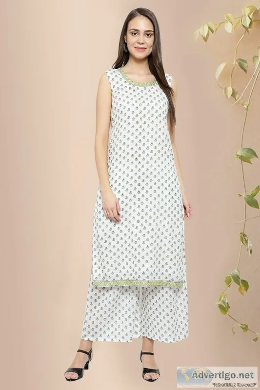 Sweet Khilana Cotton Block Print Straight Kurta - Rose Shree
