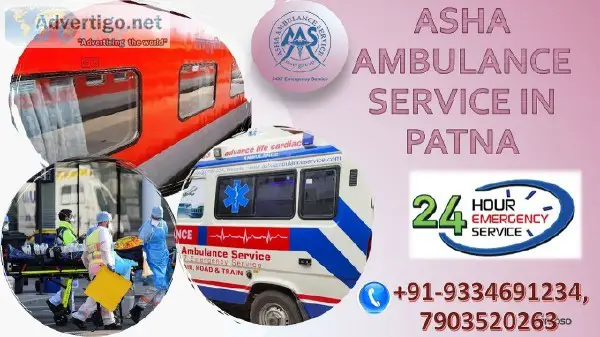 Train Ambulance Service available in Patna with medical facility