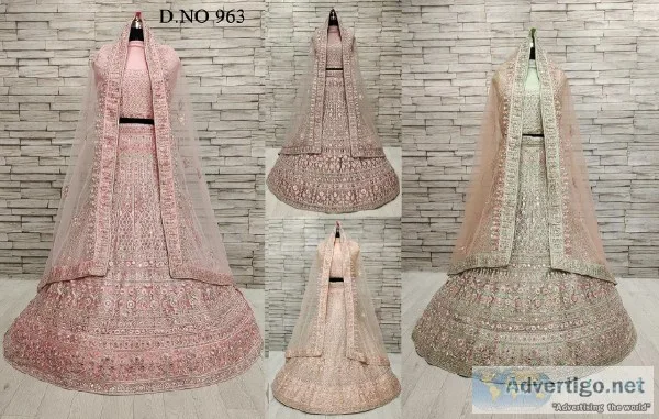 Amazing pattern bridal lehenga now available in chandni chowk.