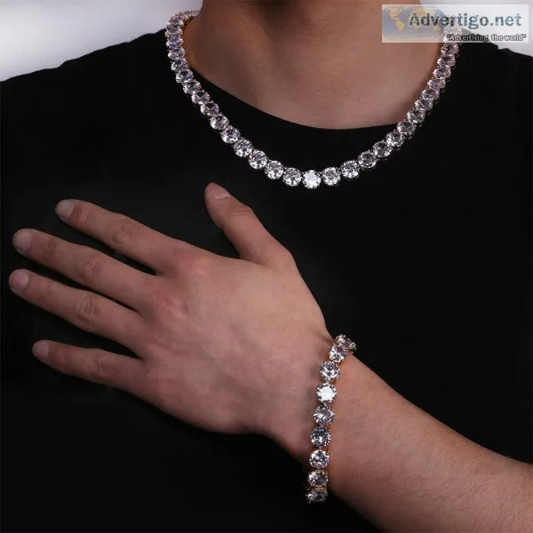 16mm 18k White Gold Plated Baguette Curb Link Chain