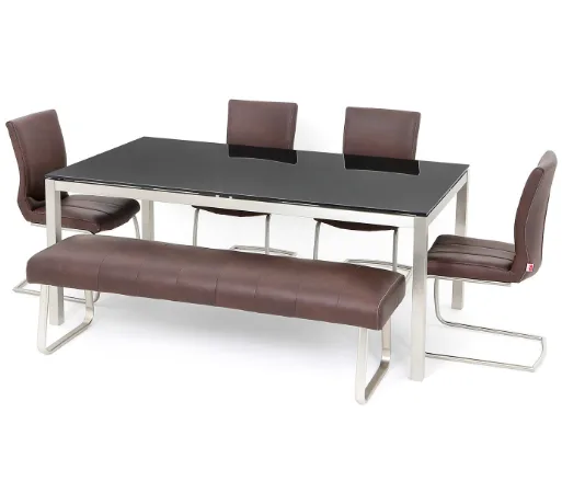 Milandro Large Black Glass Dining Table 180cm