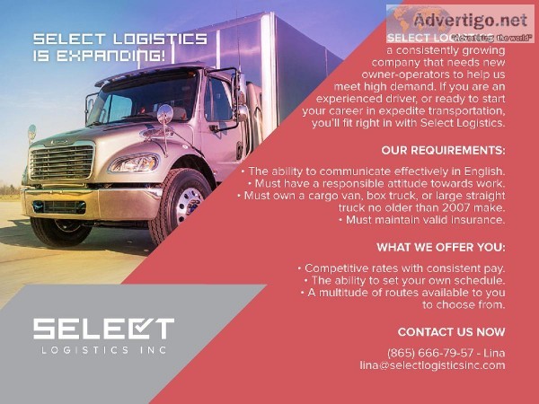 Select Logistics is looking for new owner- operators