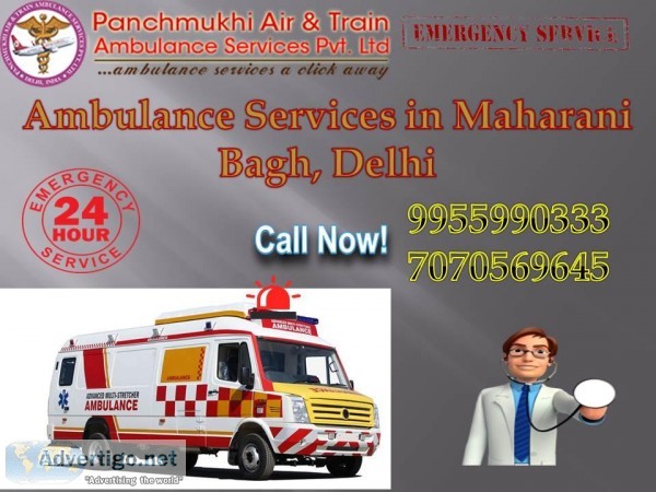 Inexpensive Ambulance Services in Maharani Bagh by Panchmukhi