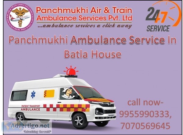 World Class ICU Ambulance Services in Batla House by Panchmukhi