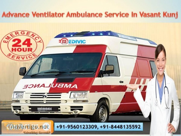 Medivic Ambulance Service in Vasant Kunj with ICU Setup and Soft
