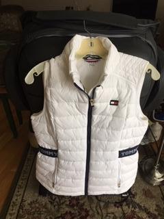 TOMMY HILFIGER WOMEN S WHITE QUILTED ZIP-UP VEST