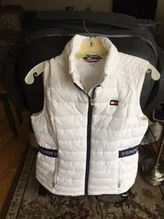 TOMMY HILFIGER WOMEN S WHITE QUILTED ZIP-UP VEST