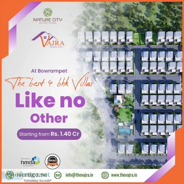 Bowrampet 4bhk villas for sale | vajradevelopers