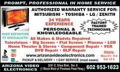 TV repairSTEREO repairLEDLCDPlasm aDLPsurround