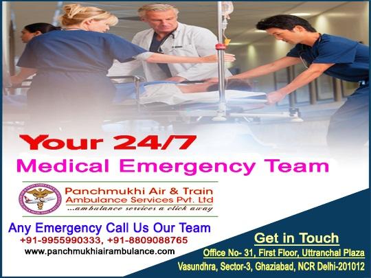 Get Immediate Panchmukhi Train Ambulance from Patna to Mumbai at