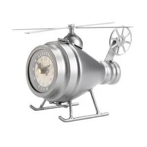SILVER HELICOPTER DESK CLOCK 10019033