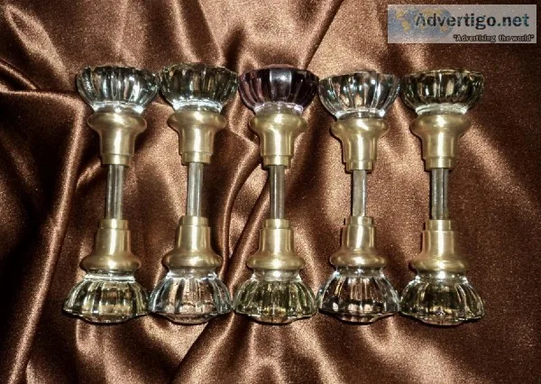 Vintage Antique Clear Glass Door Handles