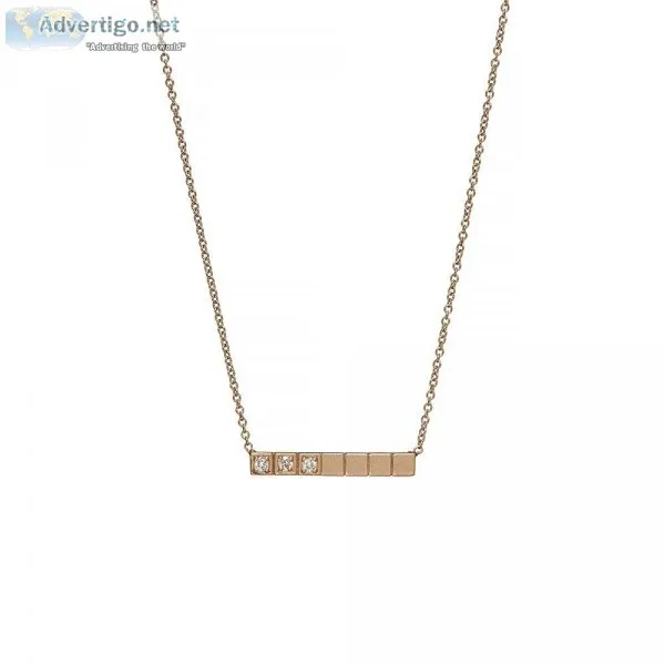 Rose Gold Bar Diamond Necklace- Sofia Jewelry