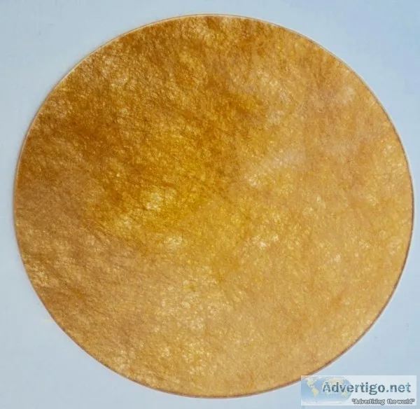 New - Italian Decorative GOLD Round Flat Glass