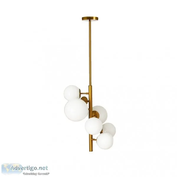 Ball Gold White Art Deco Ceiling Light