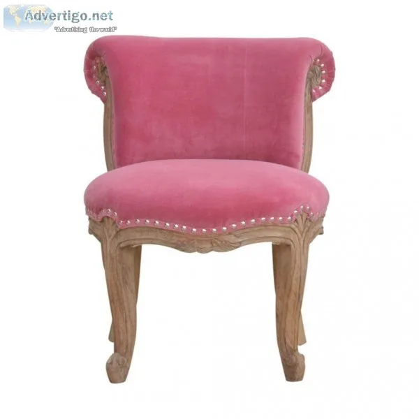 Afrardo Velvet Studded Chair  Home Furniture