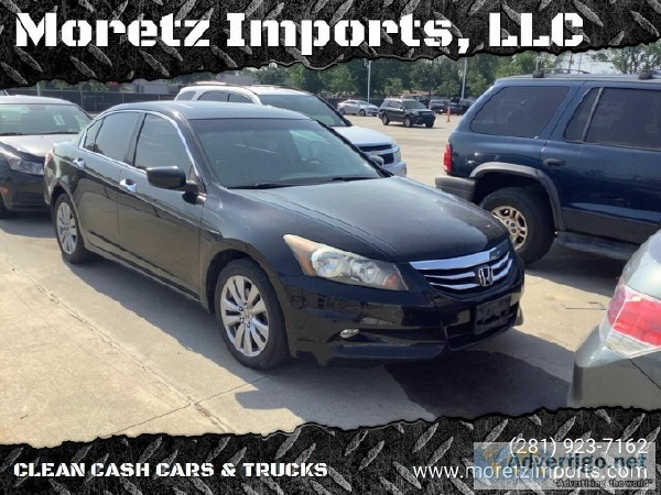 2012 Honda Accord EX-L V6 Sedan  Black on Tan Leather  Warranty