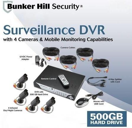 Bunker Hill Security 4 Color Camera System Complete In Box VG Co