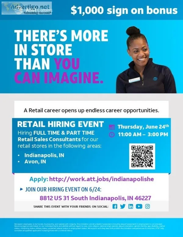 ATandT RETAIL HIRING EVENT - Indianapolis IN