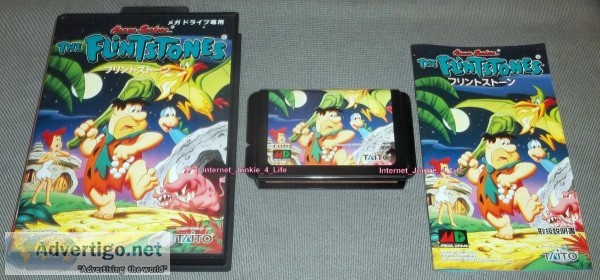 The Flintstones Sega Mega Drive Genesis Cartridge Manual and Cas