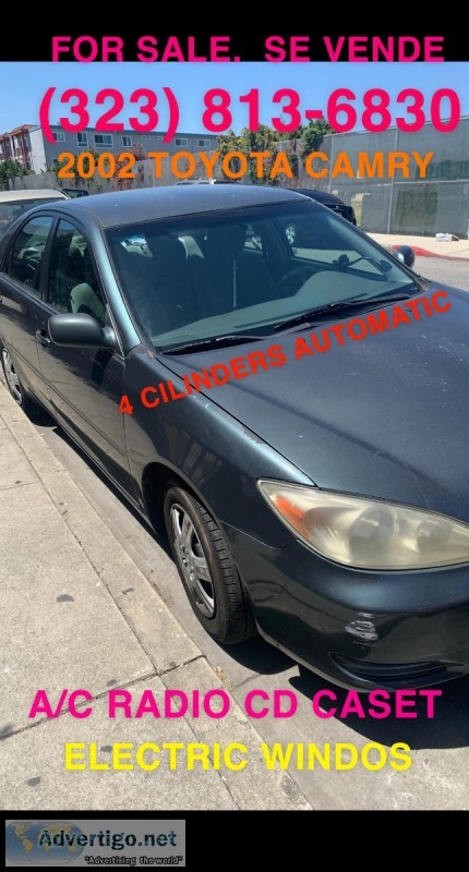 FOR SALE 2002 TOYOTA CAMRY 4 CILINDERS