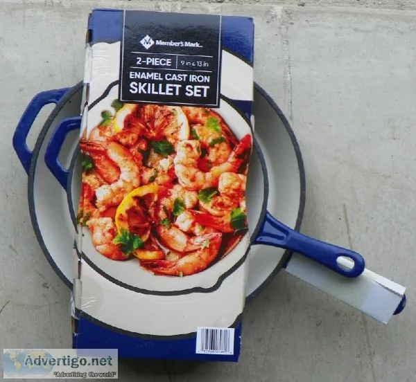 Member s Mark - 2 Piece - Enamel - Cast Iron Skillets