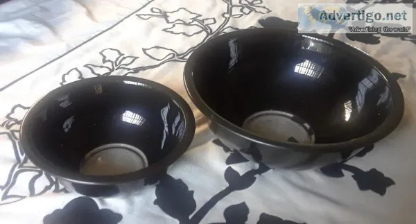 Pryrex Black Glass Mixing Bowls