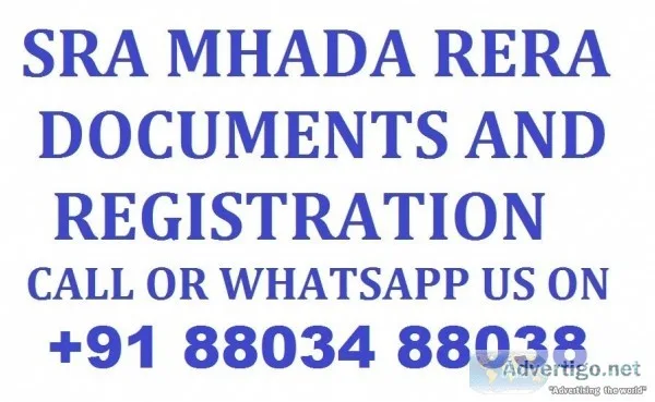 SRA RERA and MHADA Room Document Call 91 88034 88038