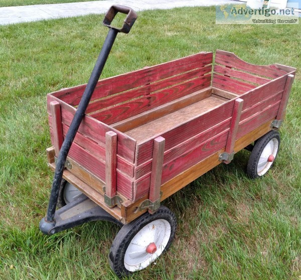 VINTAGE RADIO FLYER WOOD SLAT WAGON