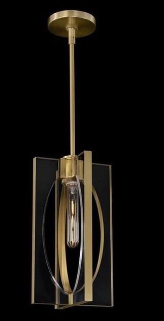 John Richard Genesis Acrylic and Antique Brass Single Droplight 