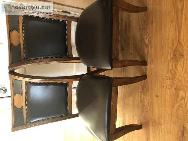 6 leathersolid wood dinning room chairs