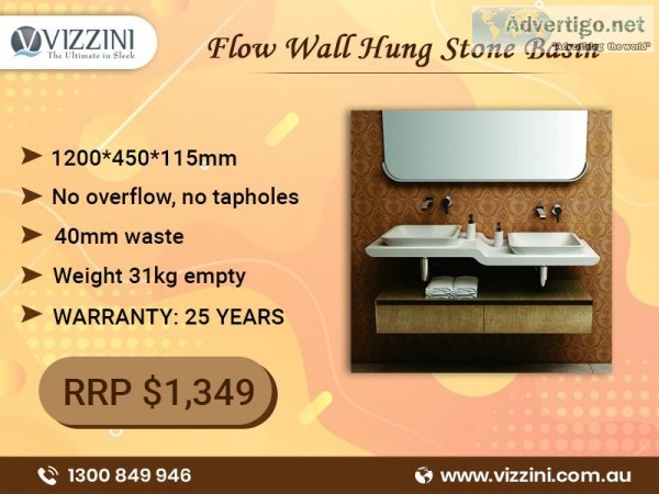 Buy Best Wall Hung Stone Basins in Sydney - Vizzini