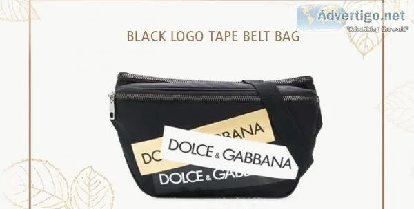 Dolce and Gabbana BagsBlack Logo Tape Belt Bag