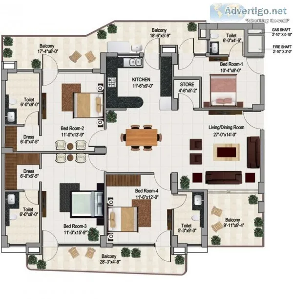 31BHK Semi furnished flats for sale in Green Lotus Saksham