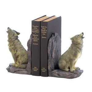 HOWLING WOLF BOOKENDS 10018439