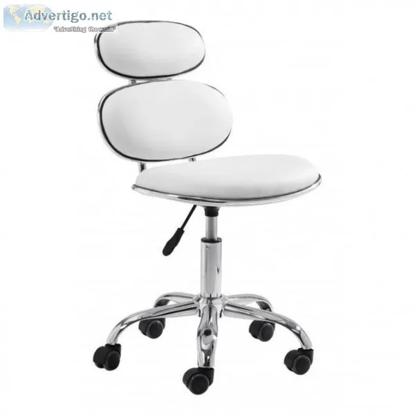 Zuo Furniture Iris Office Chair White  Stylish Furniture At Gray