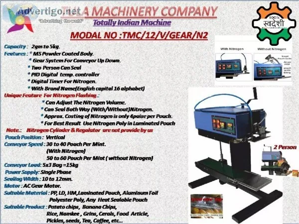 Nitrogen Pouch Sealing Machine